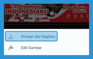 Menu Simpan dan Bagikan