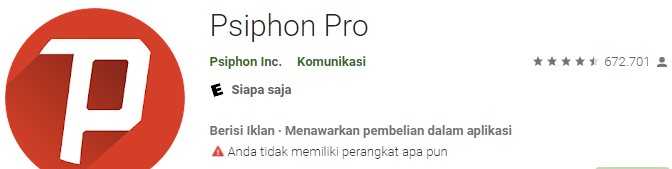 Psiphon Pro Aplikasi internet gratis all operator