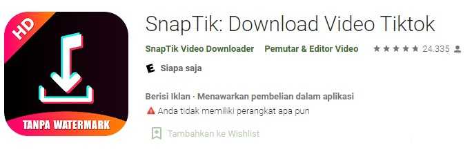 Aplikasi untuk Download Video TikTok Tanpa Watermark di Android