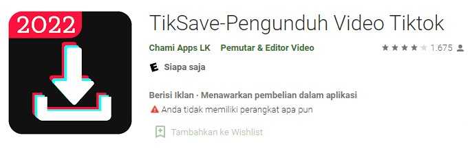 Aplikasi untuk Download Video TikTok Tanpa Watermark tiksave