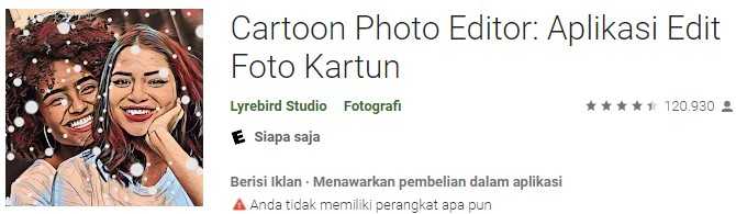 Cartoon Photo Editor aplikasi edit kartun